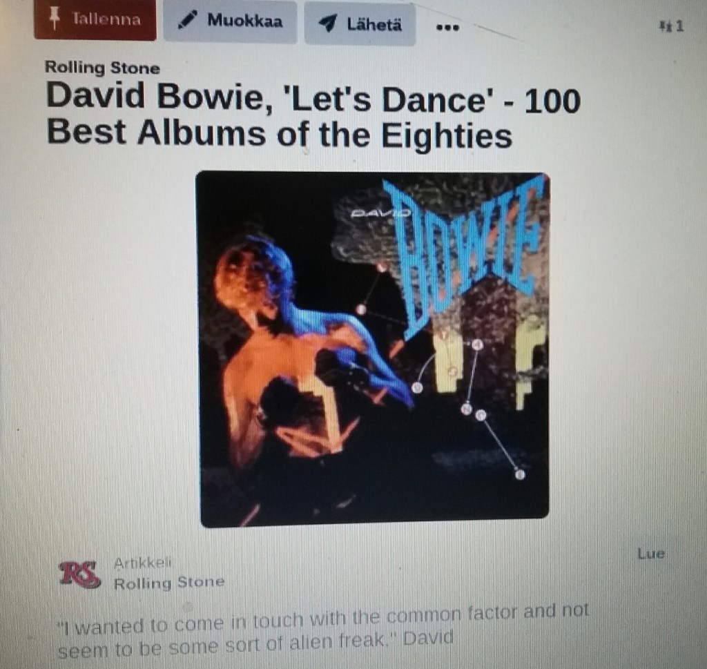 KULTTUURI&MUSIIKKI. ELOKUVAT, KLASSIKOT, Historia. ELÄMÄNKERTA 3/5 Artikkelisarja…DAVID BOWIE 2016. SUOSIKKI. HXSTYLE.net&nbsp;HEINIS