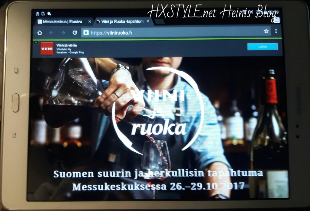 KULTTUURI. Kirja-, VIINI&RUOKA  MESSUT…Perjantai 27.10.2017. 3/3 HXSTYLE.net Heinis Blog. ELÄMÄNTAPA, Messulöydöt, TOP3 Juoma Maistiaiset&Tyyli 1.11.&nbsp;Suosikki