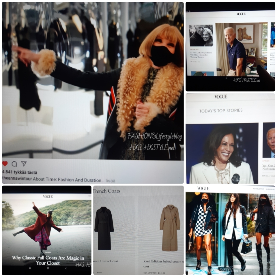 VOGUE NEWS&TRENDS. USA, New York. …Top&Latest Stories, JOE BILDEN VIN NEW USA President 2020, Celebrity style, Fashion, Street Styles… News&Trends, Coats, Boots…  10.11.2020. SUOSITTU 198…167 krt.  Fashionblog&Lifestyle HXS.&nbsp;HXSTYLE.net