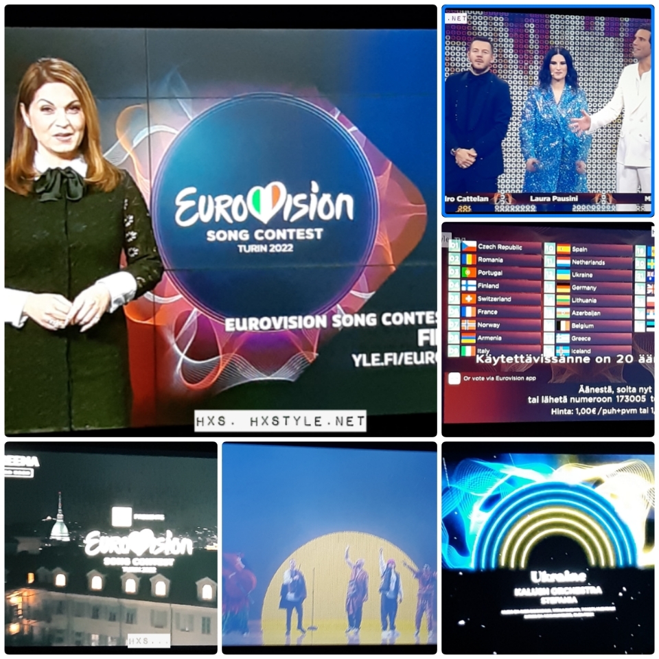 CULTURE. MUSIC. EUROVISION SONG CONTEST 2022, Torino, Italy. 1.-2 SemiFinal. YLE Tv1. 25 Contry FINAL 14.5.2022 VINNER UKRAINA.          TOP3 Ukrain, Great-Britain ja Spain. …TOP 10. CONCURLATIONSA all Finals&Vinners. Music Videos. FAVOURITE 110…50 +60 Likes. My FAVOURITES. MUSIC Daily.                    14. – 16.5.2022. LIFESTYLEBLOG HXS.&nbsp;HXSTYLE.net