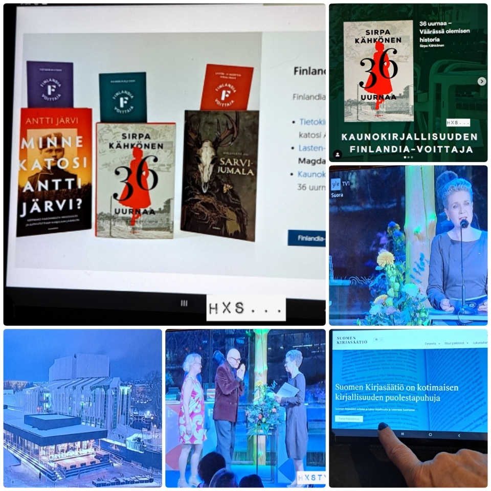 KULTTUURI. KIRJALLISUUS, KIRJAT. YLE TV1 29.11.2023 FINLANDIA VOITTAJAT 2023. SUOMENKIRJASÄÄTIÖ, KIRJAKAUPAT&KIRJASTOT. AJANKOHTAISTA…Uutuudet, Ideat&Vinkit…SUOSITTELEN Lukemista Kaikille, Luen ja Seuraan uutisia/News Daily. SUOSITTU 104…55+49 Tykkäystä. 24.1.2023 LIFESTYLEBLOG HXSTYLE.net&nbsp;Heini