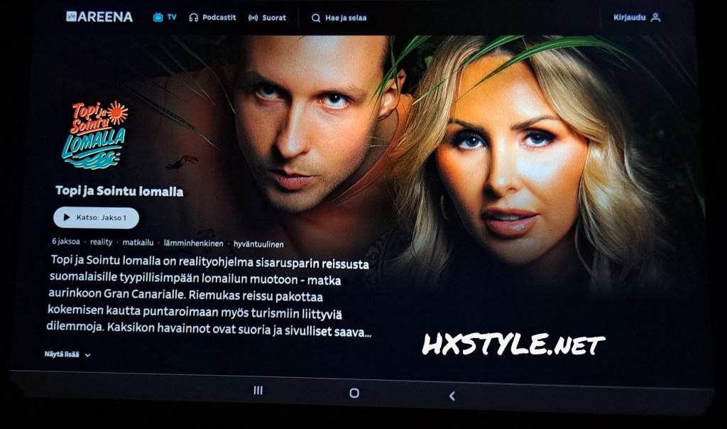 YLE TV1, TV2 ja AREENA. MTV3 ja TV Nelonen. KULTTUURI, MUSIIKKI, URHEILU. NEWS/UUTTA… Ideat&Vinkit. Omat SUOSIKIT. 7.1.2026. LIFESTYLEBLOG HXSTYLE.net Heini