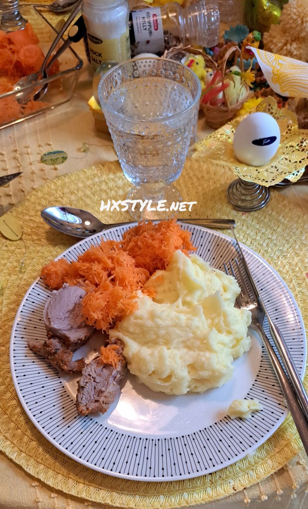 RUOKA/MENU PÄÄSIÄINEN 2026. 1/2 PÄÄRUOKA: Suomalaista LIHAA; SISÄFILE PAISTI ja PIHVIT, Kuoritut ja Keitetyt Perunat ja PerunaMuussi, Kerma Kastike. Omat RESEPTIT. Porkkana RAASTE ja Uuni Kasvikset. 2. MENUA, RUOKAA…U are A, My Sporty Man. HUOM. RUAN Valmistelut vievät Aikaa… Herkullista ja Ihanaa PÄÄSIÄISTÄ KAIKILLE, 4 pv. SUOSITTU 176…103… 76, Aamu 38 +73…60 Tykkäystä. 1.4.2026. LIFESTYLEBLOG HXSTYLE.net Heini